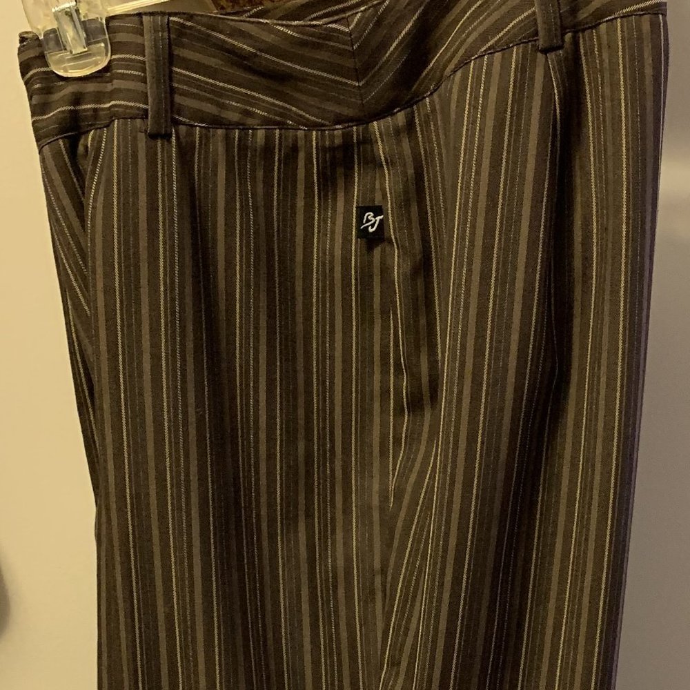NEW Brown Striped Cuffed Capri's by Bobby J